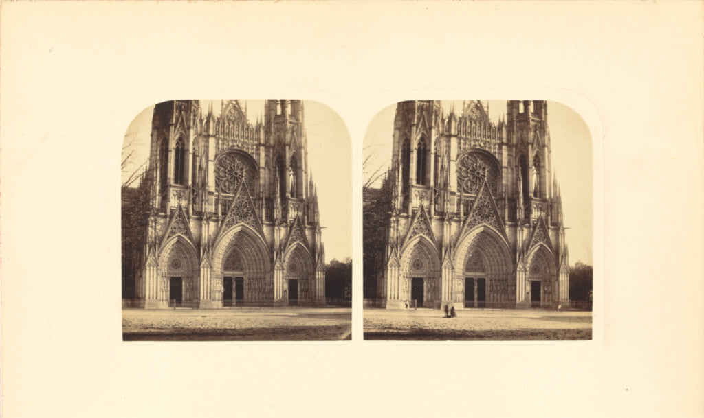 Robert Howlett:West Front of Saint Ouen, Rouen, Poster Print Wall Art