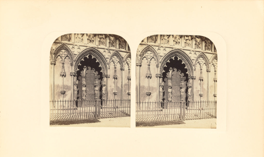 Unknown maker:West Door of Lichfield Cathedral, Poster Print Wall Art