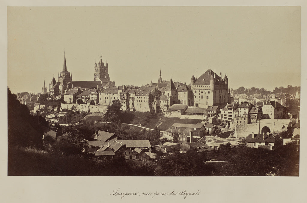 Bisson Frères:Lauzanne, vue prise du Signal., Poster Print Wall Art