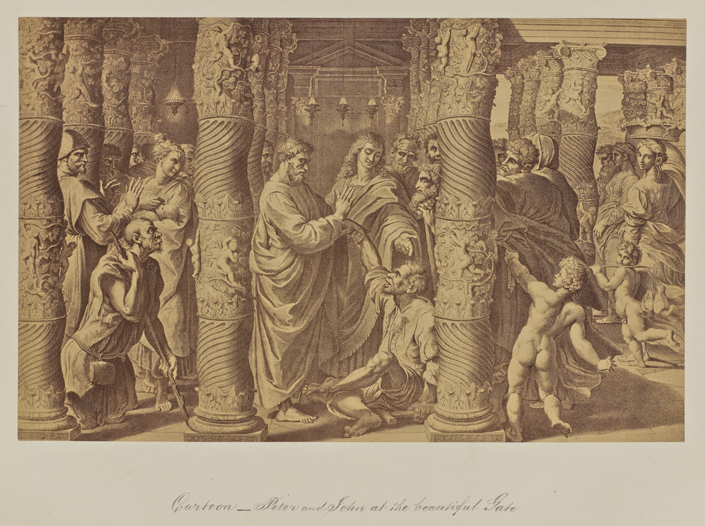 Leonida CaldesiAttributed to:Cartoon - Peter and John at the, Poster Print Wall Art