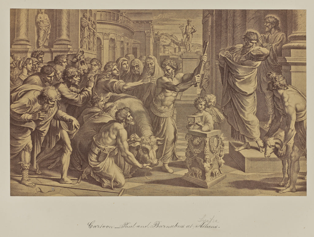 Leonida CaldesiAttributed to:Cartoon - Paul and Barnabus at , Poster Print Wall Art