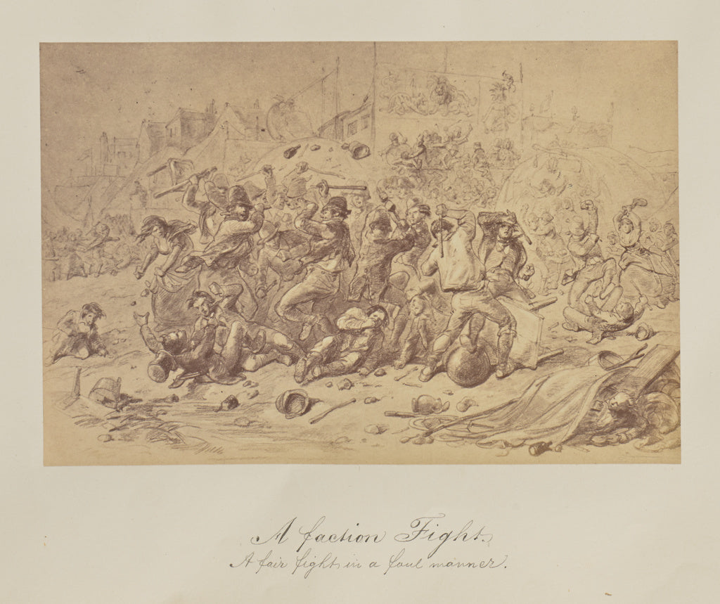 Unknown:A faction Fight. A fair fight in a foul manner., Poster Print Wall Art