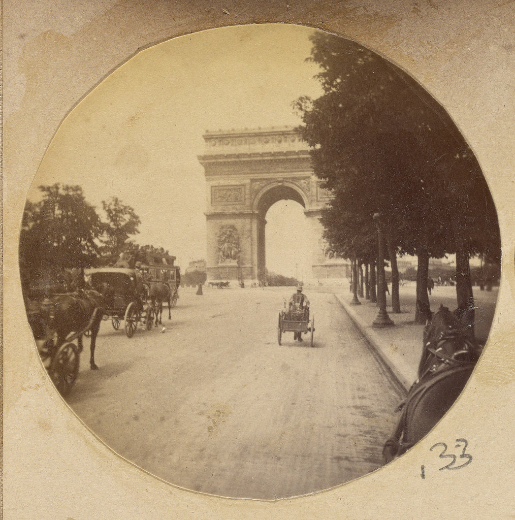 Unknown Artist:[View of The Arc de Triomphe, Paris, France, with Ca, Poster Print Wall Art