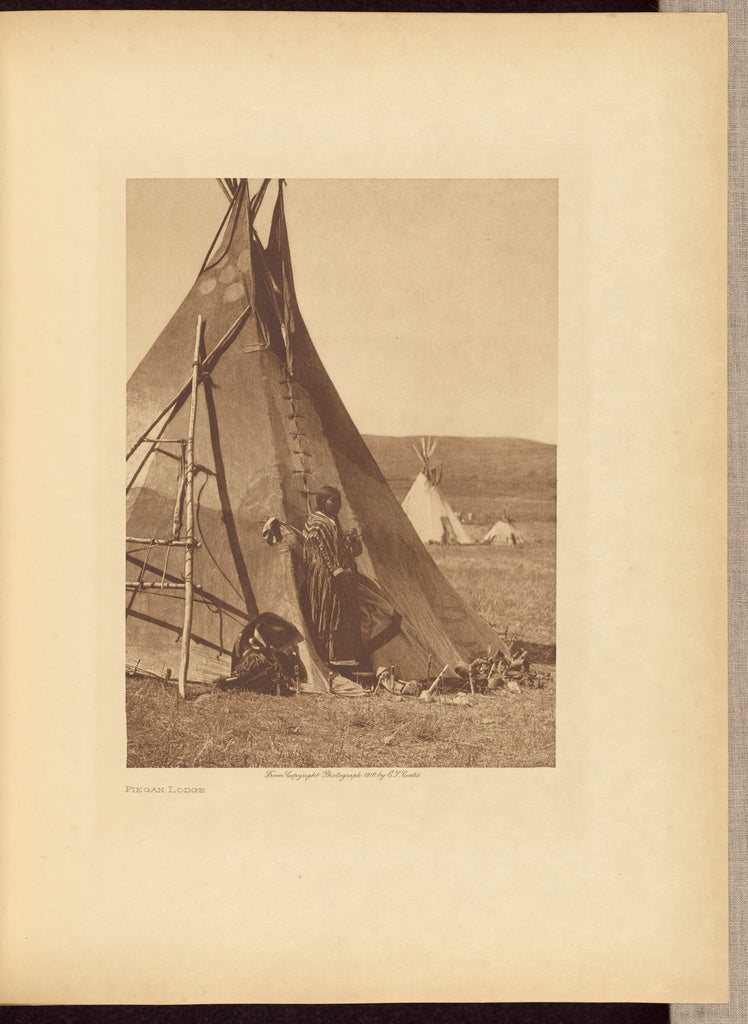 Edward S. Curtis:Piegan Lodge, Poster Print Wall Art
