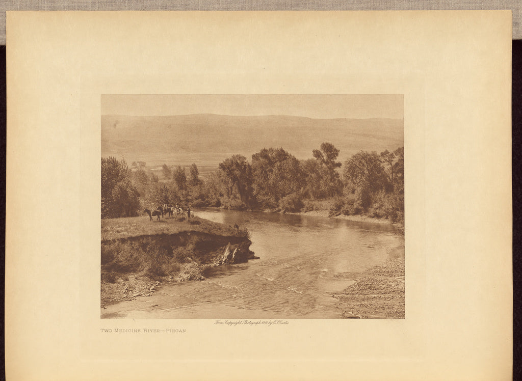 Edward S. Curtis:Two Medicine River - Piegan, Poster Print Wall Art
