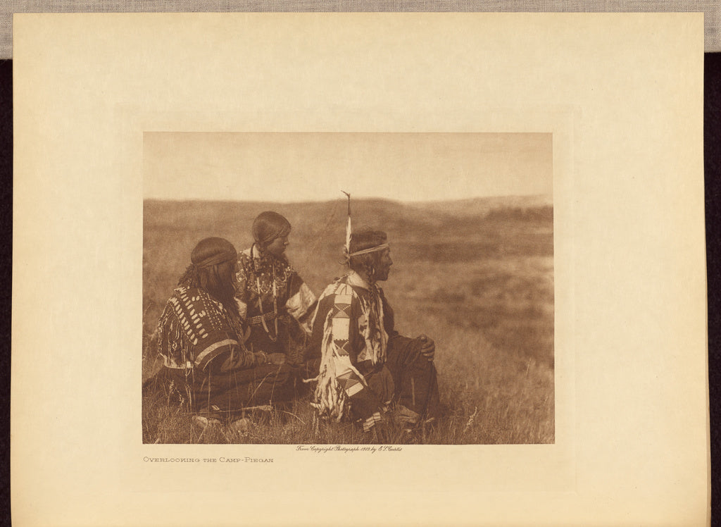 Edward S. Curtis:Overlooking the Camp - Piegan, Poster Print Wall Art