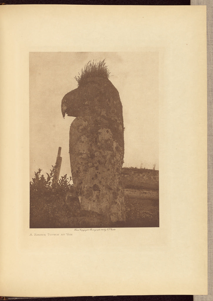 Edward S. Curtis:A Raven Totem at Yan, Poster Print Wall Art