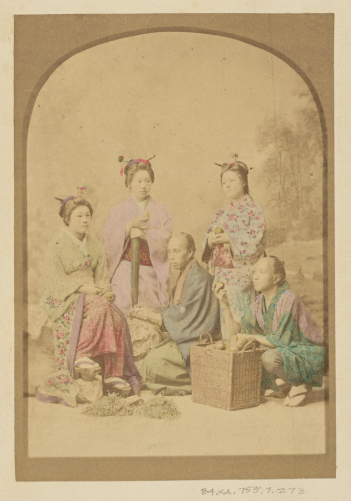 Felice Beato:[Group Portrait of Three Standing Japanese Woma, Poster Print Wall Art
