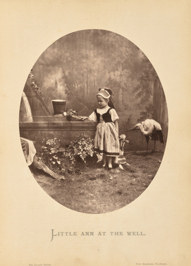 Friedrich Bruckmann:Little Ann at the well, Poster Print Wall Art