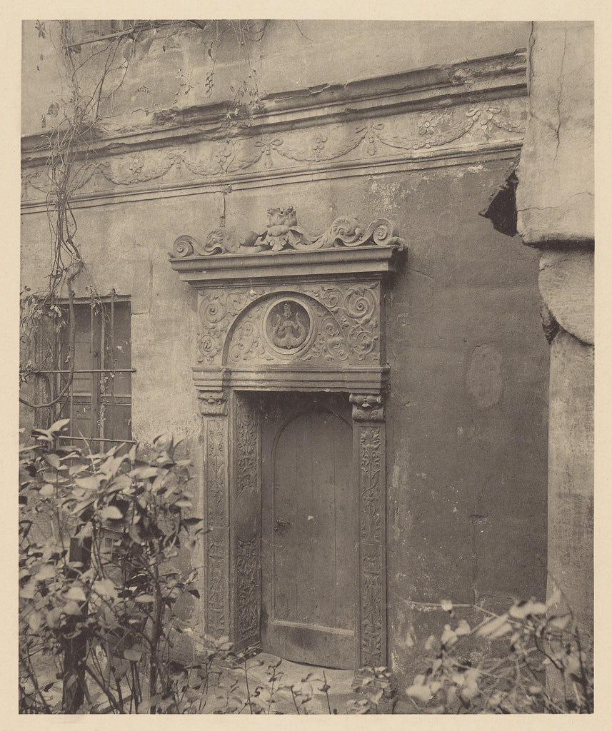 W. Biede:Seitliches Portal am Hirschvogelsaal in der Hirsche, Poster Print Wall Art