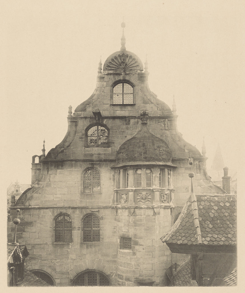 W. Biede:Giebel der Hoffassade del Heerdegenschen Hauses, Poster Print Wall Art