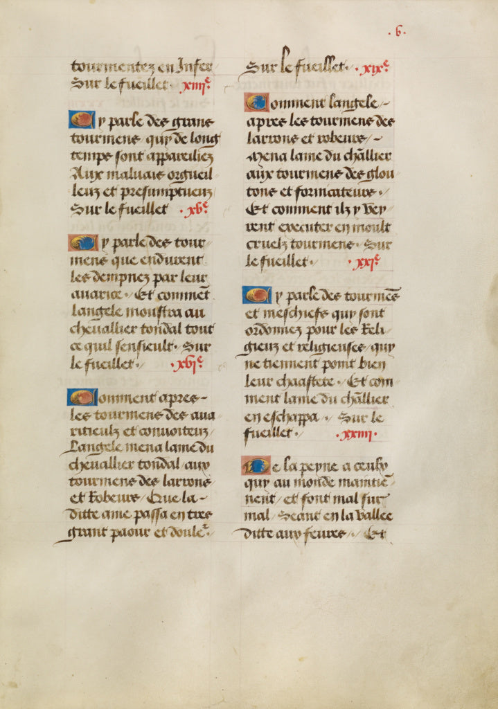 Unknown:Leaf from Les Visions du chevalier Tondal (fol. 5), Poster Print Wall Art