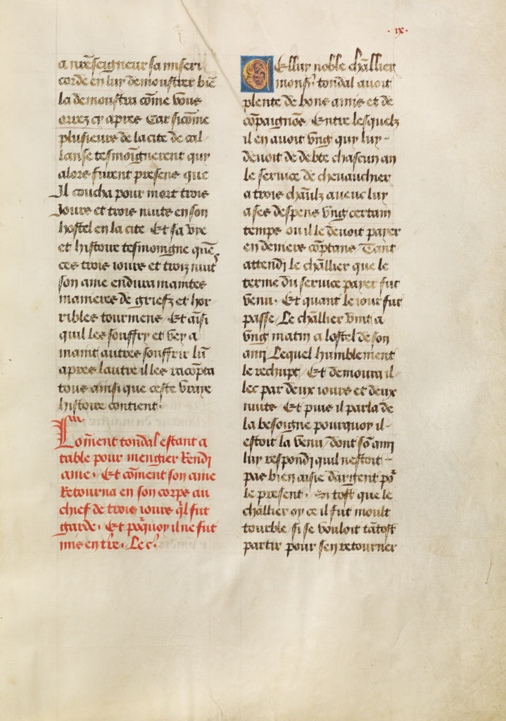 Unknown:Leaf from Les Visions du chevalier Tondal (fol. 9),16x12"(A3)Poster