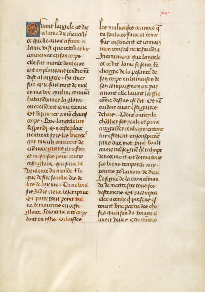 Unknown:Leaf from Les Visions du chevalier Tondal (fol. 43), Poster Print Wall Art