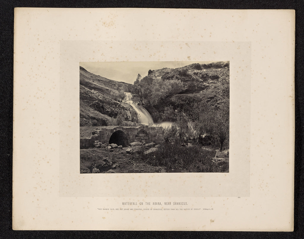 Francis Frith:Waterfall on the Abana, near Damascus, Poster Print Wall Art