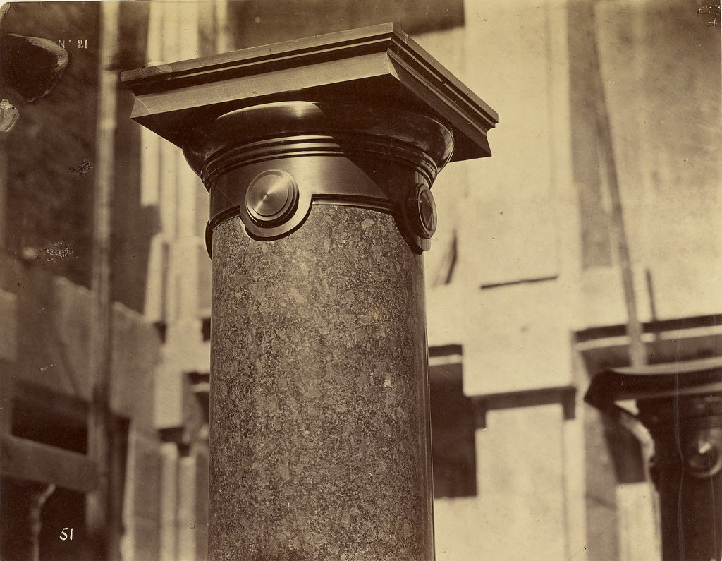 Louis-emile Durandelle:Colonnes des escaliers secondaires. F, Poster Print Wall Art