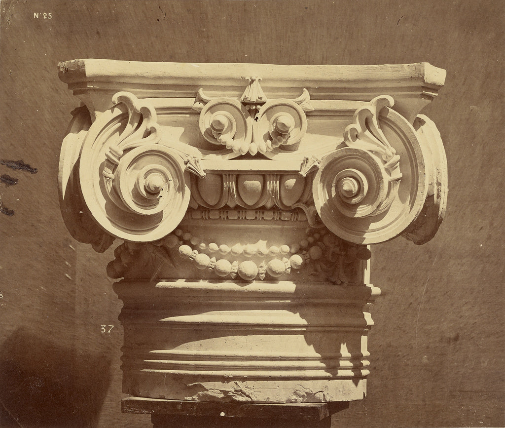 Louis-emile Durandelle:Chapiteau des colonnes du grand escal, Poster Print Wall Art