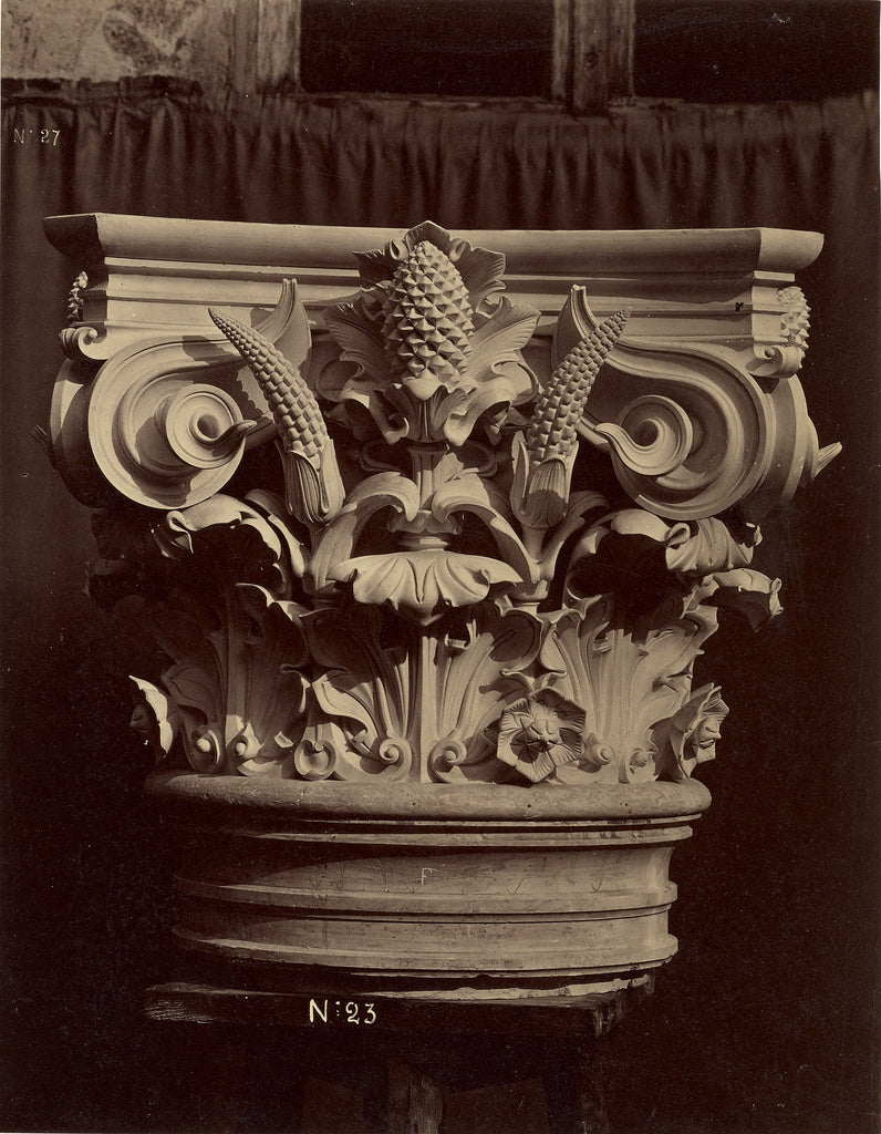 Louis-emile Durandelle:Chapiteau des colonnes des baies de l, Poster Print Wall Art