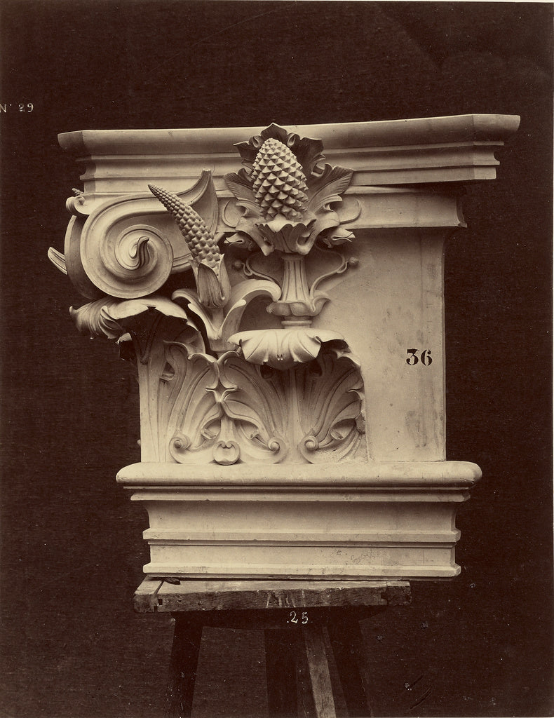 Louis-emile Durandelle:Chapiteau des pilastres intérieurs d, Poster Print Wall Art