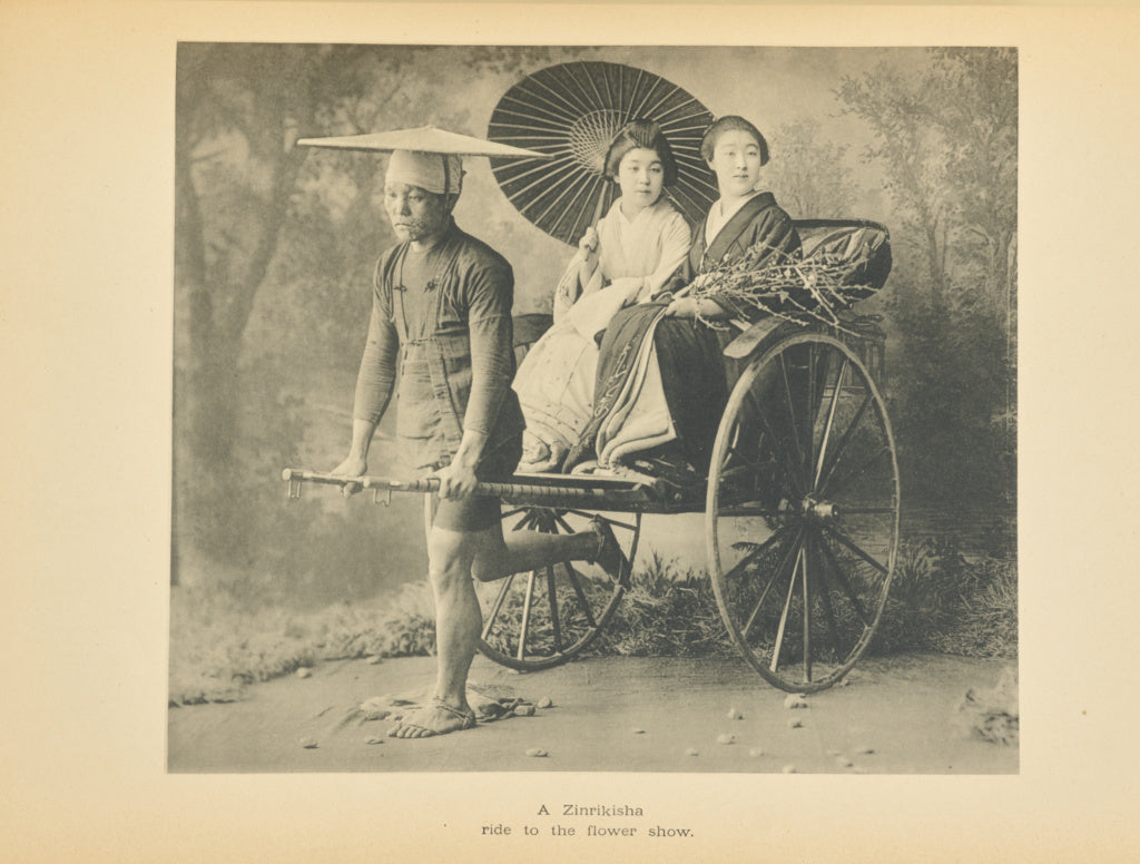Kazumasa Ogawa:A Jinrikisha Ride to the Flower Show, Poster Print Wall Art