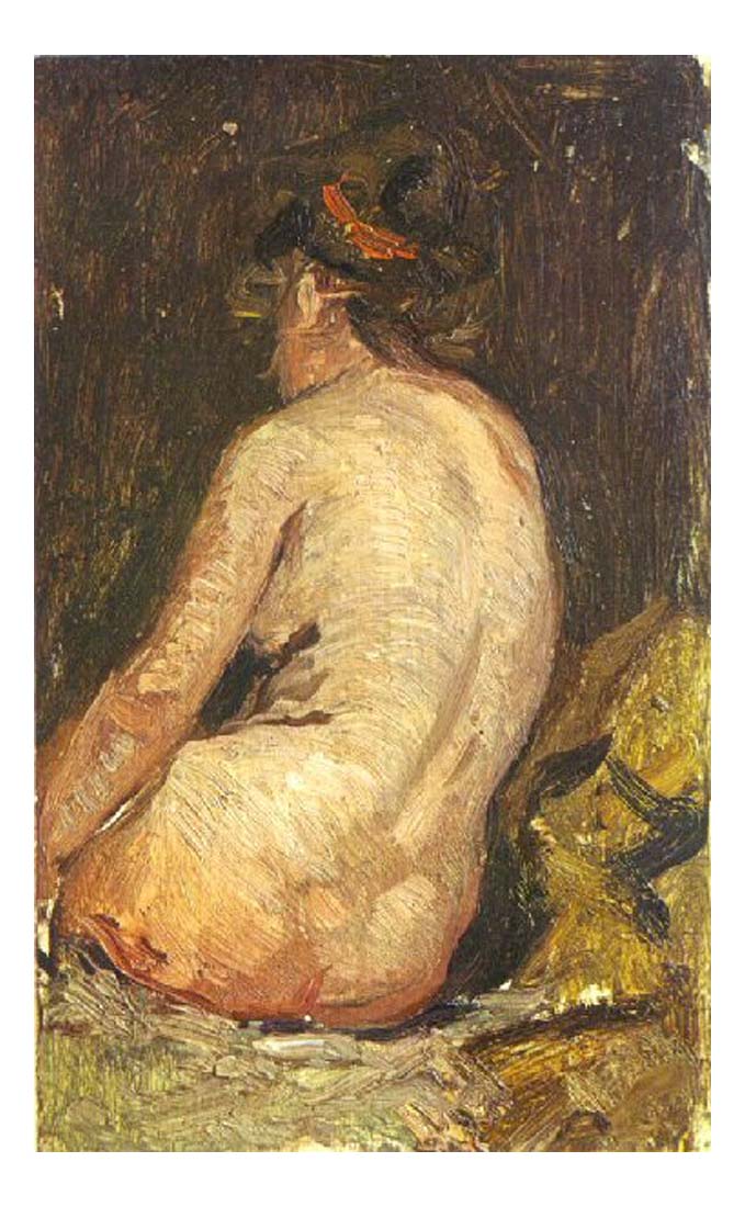 1895 Femme nue vue de dos by Pablo Picasso, vintage artwork, 16x12"(A3) Poster