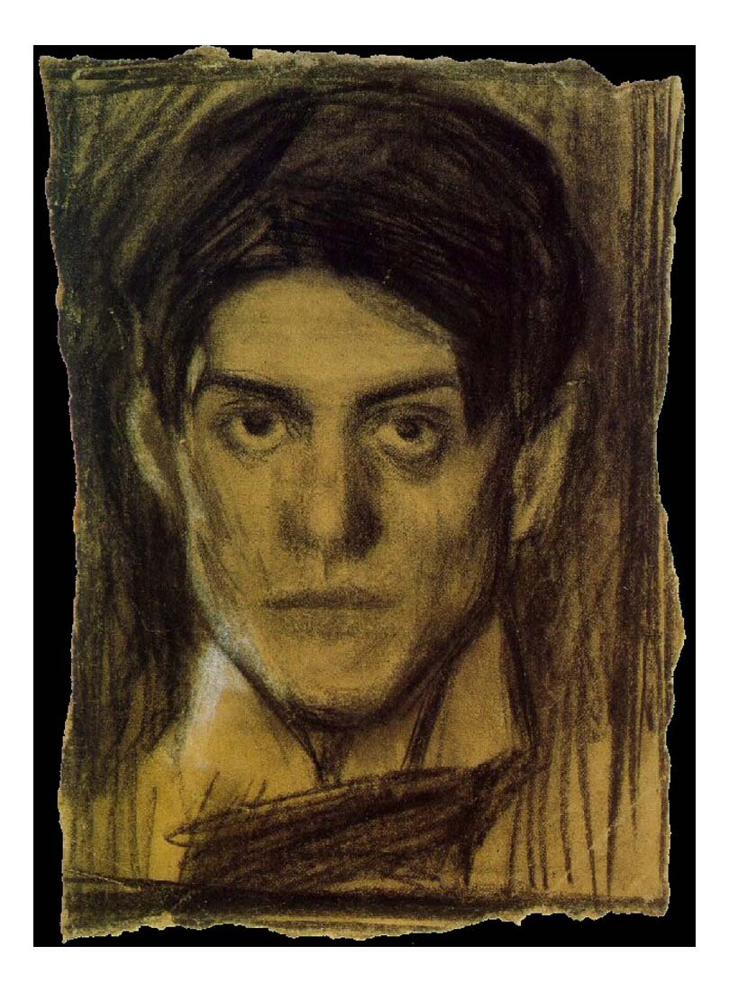 1899 Autoportrait by Pablo Picasso, vintage artwork, 16x12"(A3) Poster
