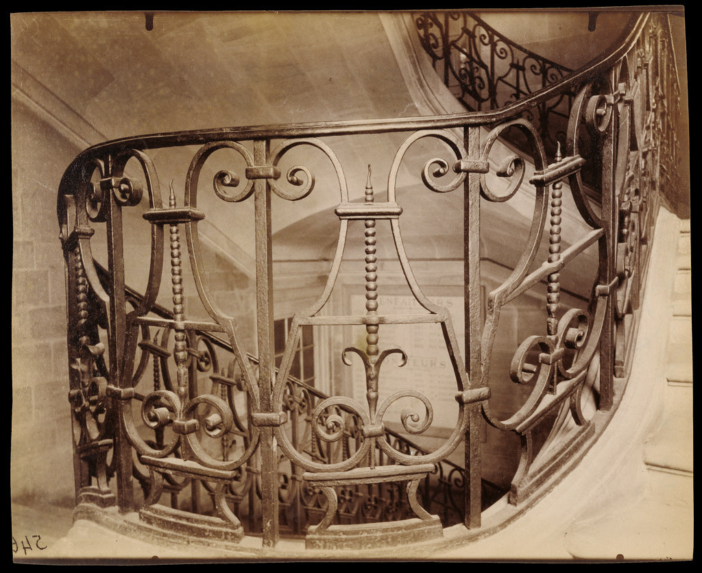 Eugène Atget:Staircase, rue Saint-Jacques 254, Poster Print Wall Art