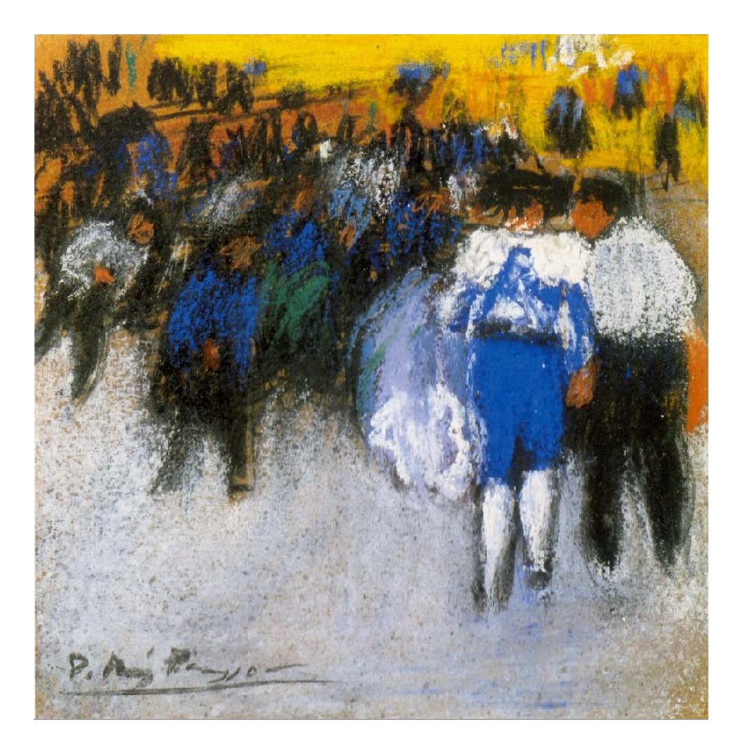 1900 Courses de taureaux2 by Pablo Picasso, vintage artwork, 16x12"(A3) Poster