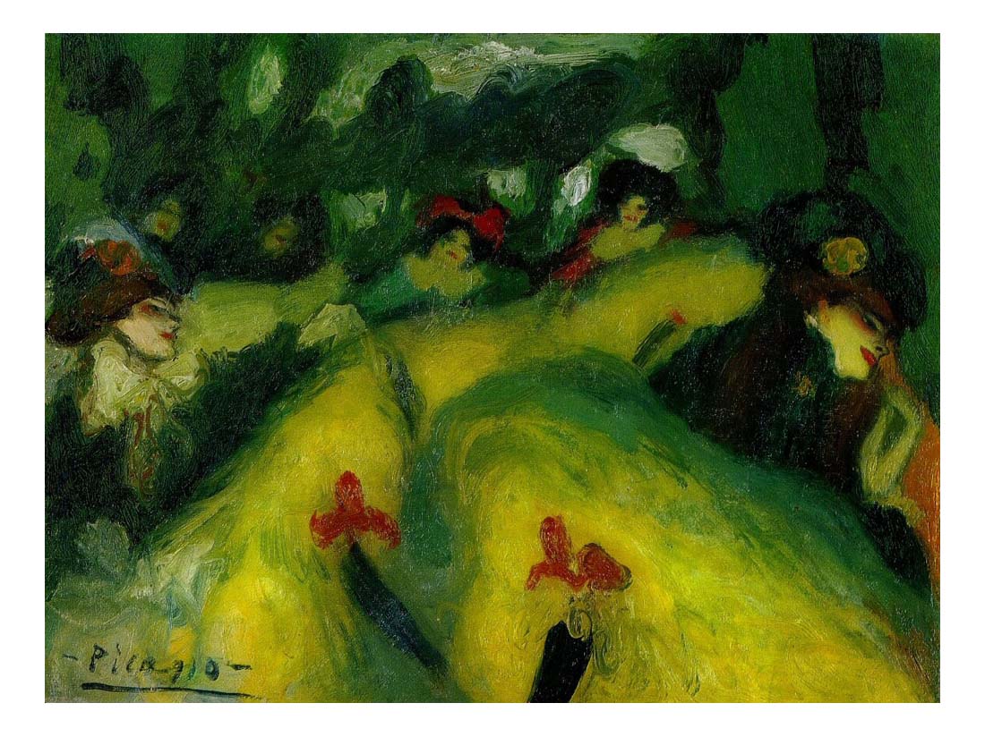 1900 French cancan by Pablo Picasso, vintage artwork, 16x12"(A3) Poster