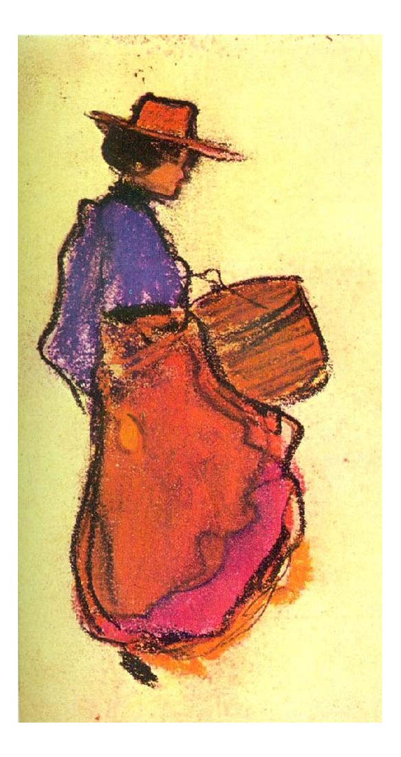 1900 Midinette de Paris by Pablo Picasso, vintage artwork, 16x12"(A3) Poster