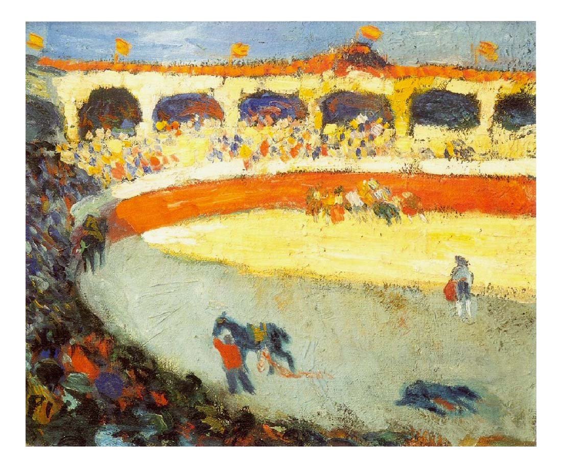 1901 Courses de taureaux by Pablo Picasso, vintage artwork, 16x12"(A3) Poster