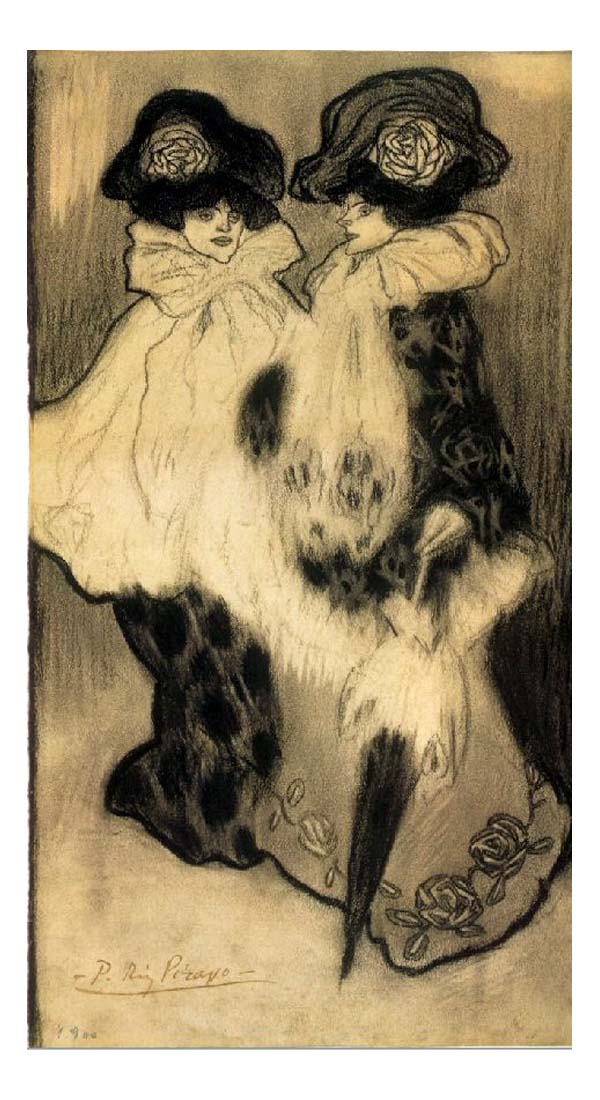 1901 Deux femmes by Pablo Picasso, vintage artwork, 16x12"(A3) Poster