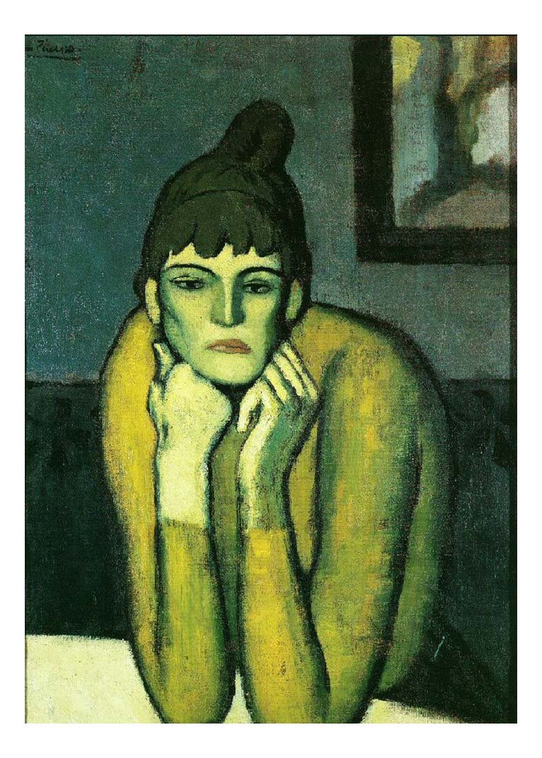 1901 La femme au chignon by Pablo Picasso, vintage artwork, 16x12"(A3) Poster