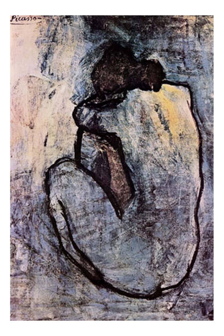 1901 Nue bleue by Pablo Picasso, vintage artwork, 16x12"(A3) Poster