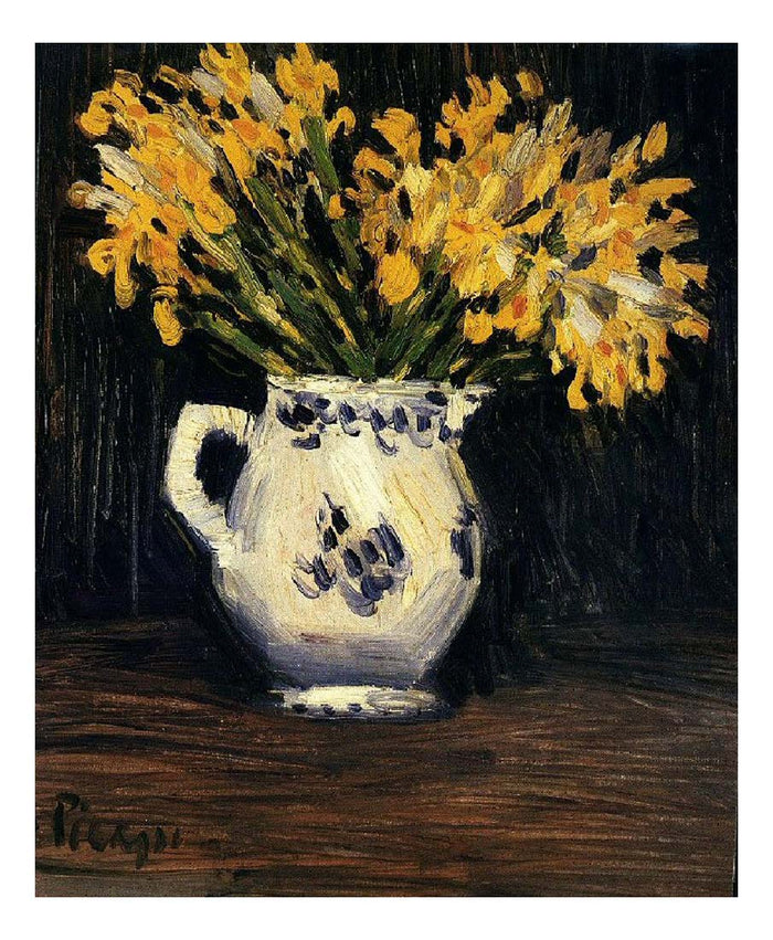 1901 Lis jaunes by Pablo Picasso, vintage artwork, 16x12