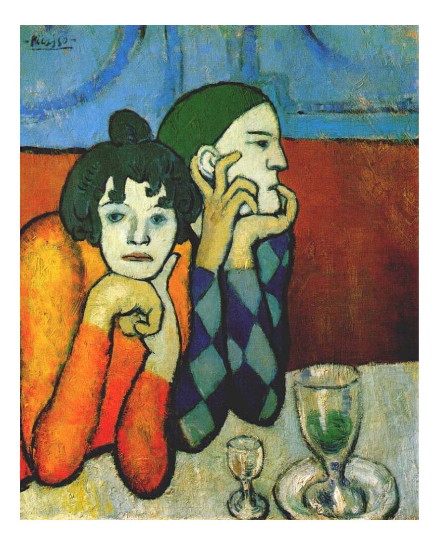 1901Arlequin et son compagnon by Pablo Picasso, vintage artwork, 16x12"(A3) Poster