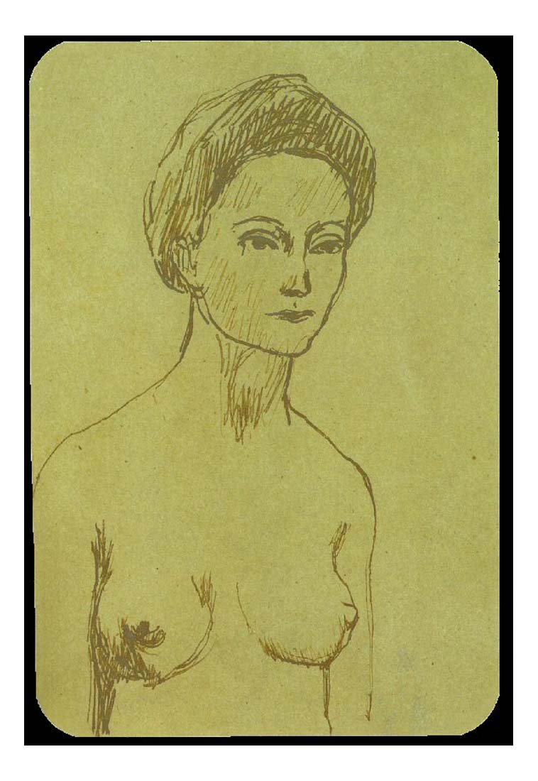 1902 Buste de femme nue by Pablo Picasso, vintage artwork, 16x12"(A3) Poster