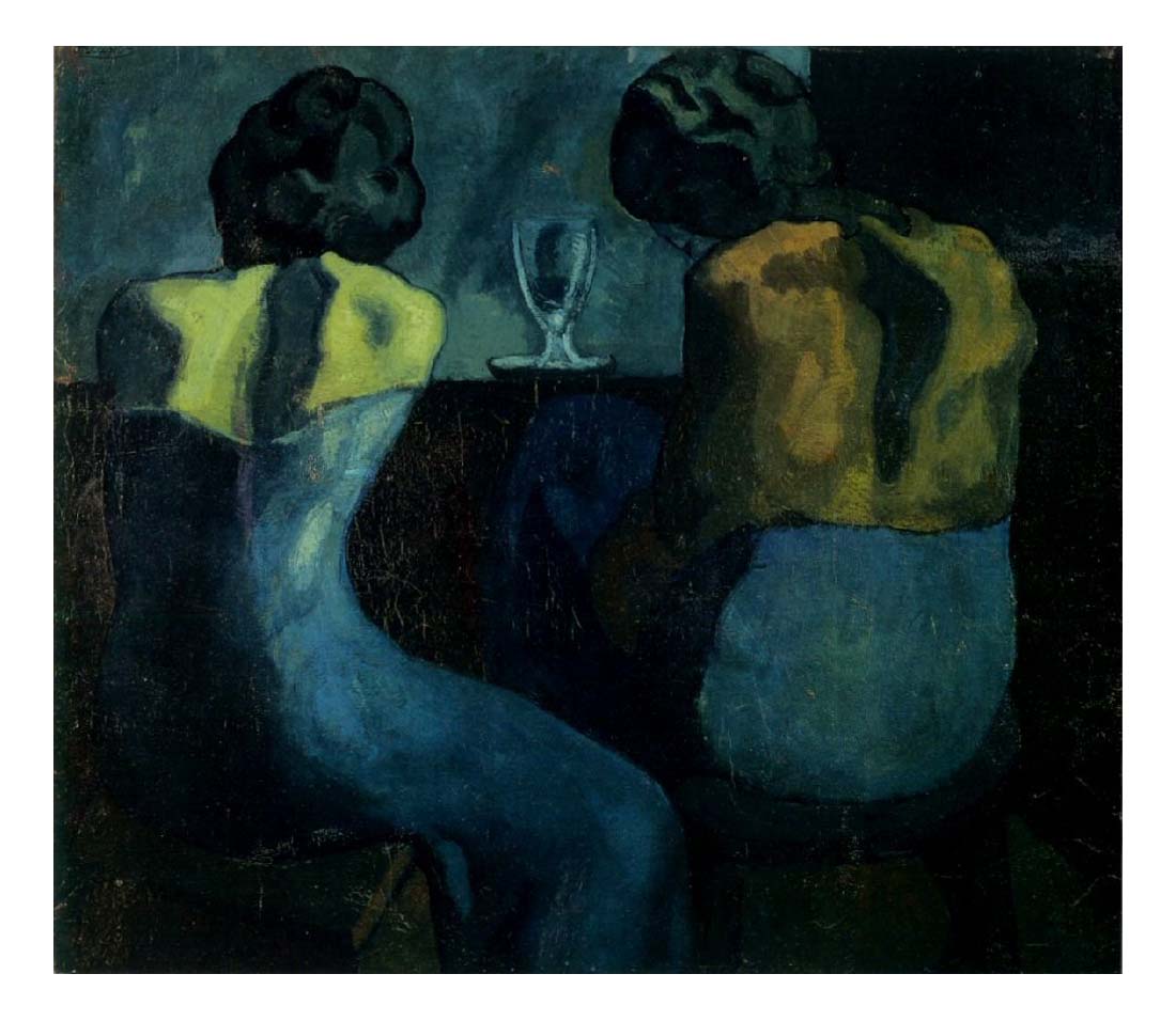 1902 Pierreuses au bar by Pablo Picasso, vintage artwork, 16x12"(A3) Poster