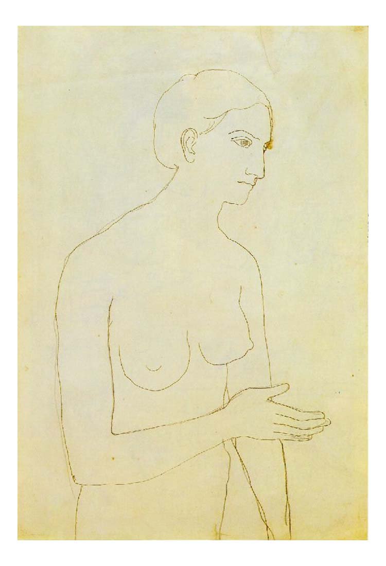 1903 Femme nue2 by Pablo Picasso, vintage artwork, 16x12"(A3) Poster