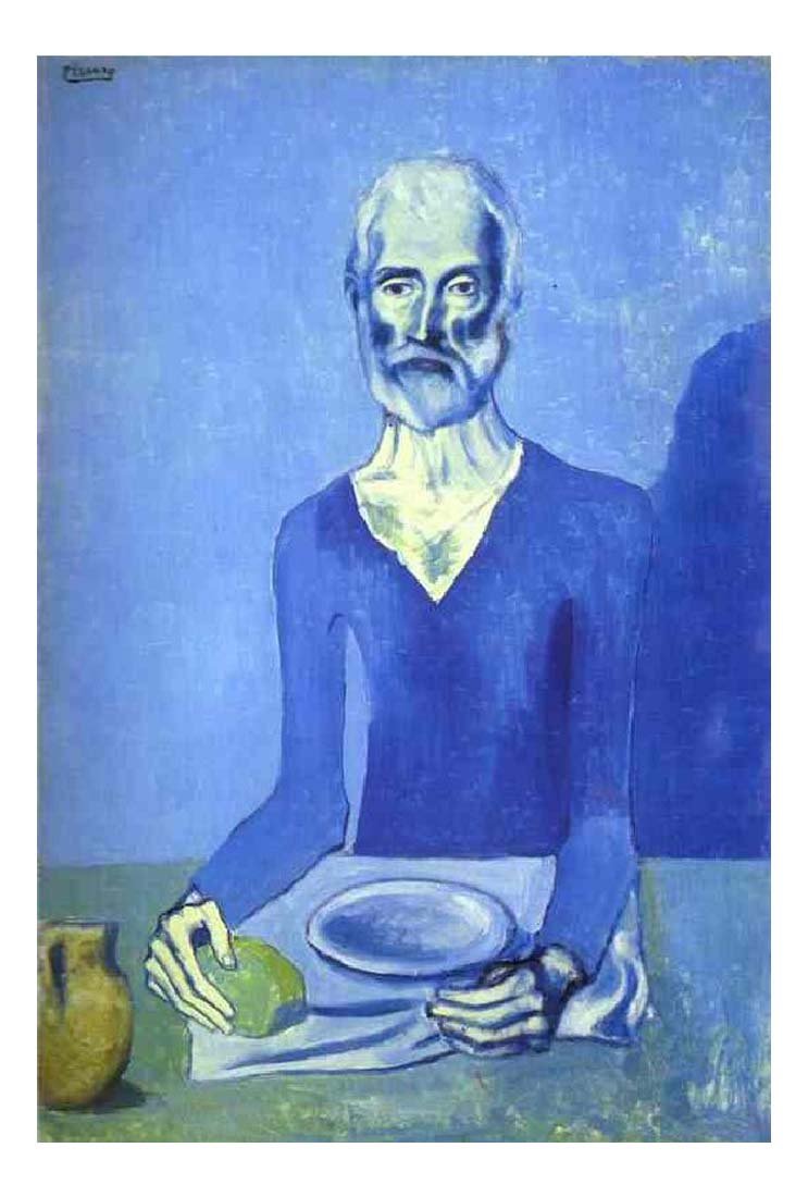 1903 Homme assis by Pablo Picasso, vintage artwork, 16x12"(A3) Poster