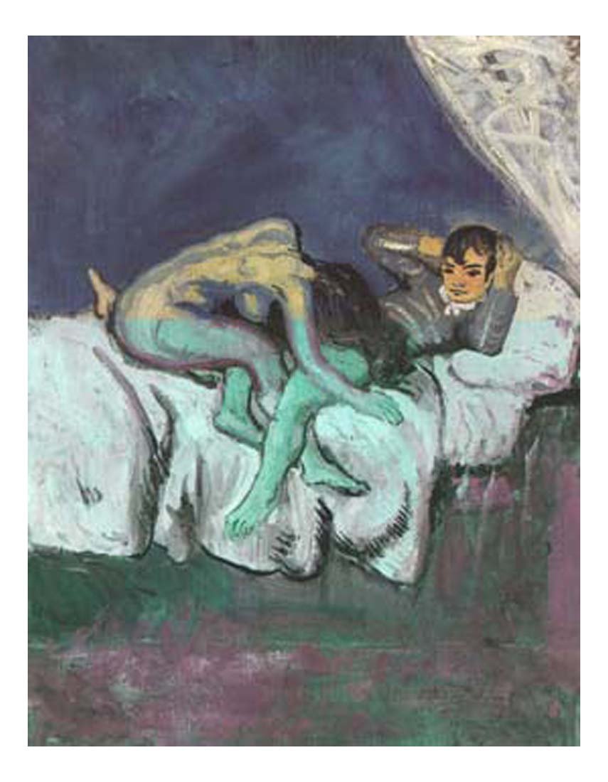1903 scene erotique by Pablo Picasso, vintage artwork, 16x12"(A3) Poster