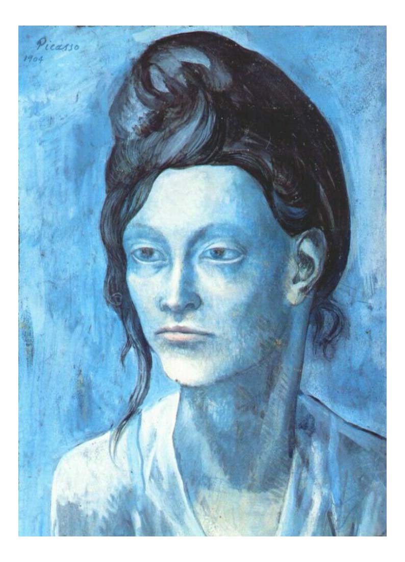 1904 Femme au chignon by Pablo Picasso, vintage artwork, 16x12"(A3) Poster