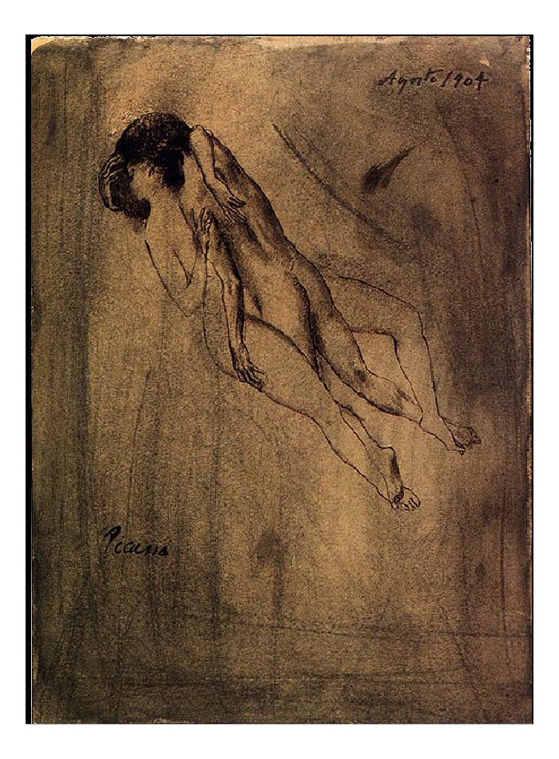 1904 Les amants by Pablo Picasso, vintage artwork, 16x12"(A3) Poster