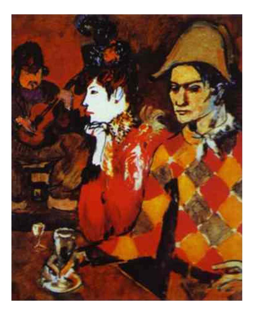 1905 Au Lapin Agile ou Arlequin avec un verre by Pablo Picasso, vintage artwork, 16x12"(A3) Poster