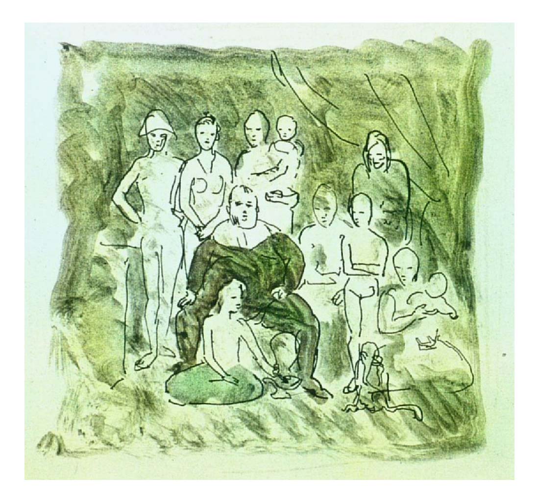 1905 Famille de saltimbanques2 by Pablo Picasso, vintage artwork, 16x12"(A3) Poster