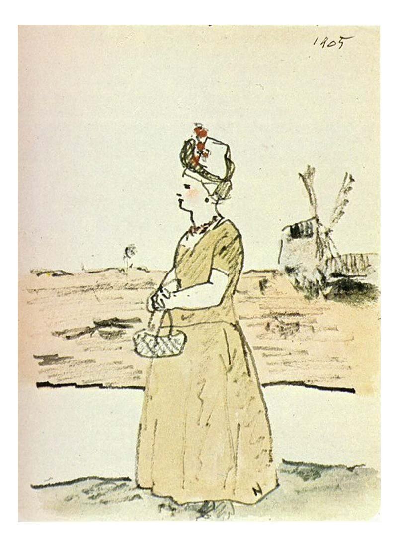 1905 Hollandaise au bord du canal by Pablo Picasso, vintage artwork, 16x12"(A3) Poster