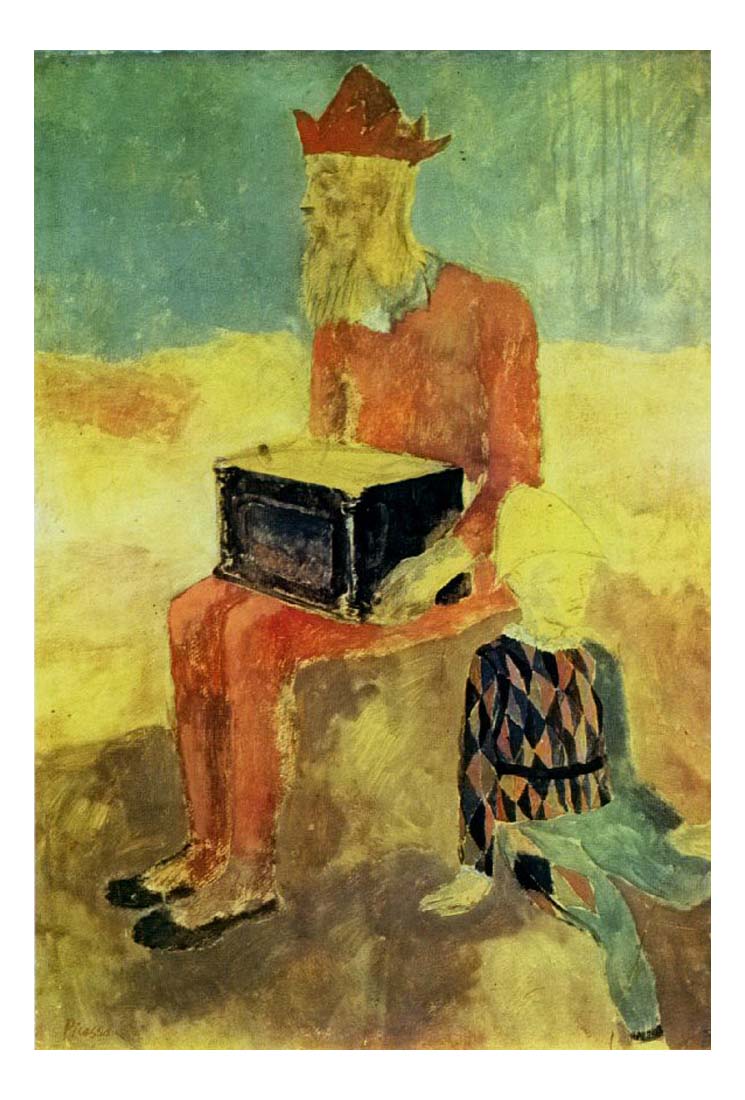 1905 Le Bouffon by Pablo Picasso, vintage artwork, 16x12"(A3) Poster