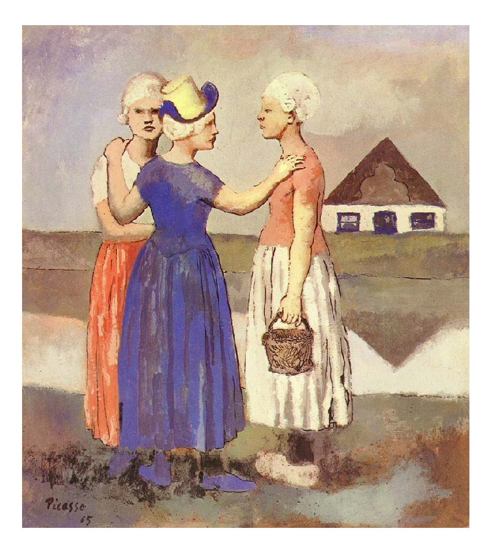 1905 Les trois hollandaises by Pablo Picasso, vintage artwork, 16x12"(A3) Poster