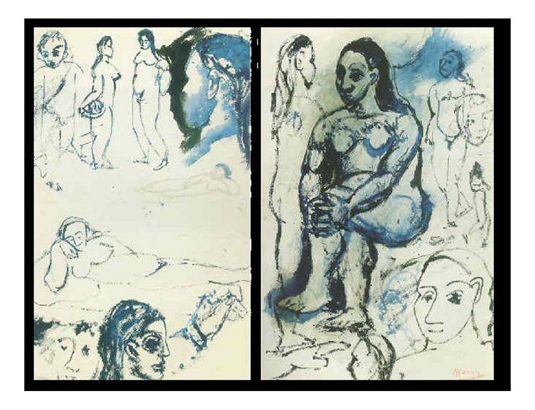 1906 Femme assise2 by Pablo Picasso, vintage artwork, 16x12"(A3) Poster