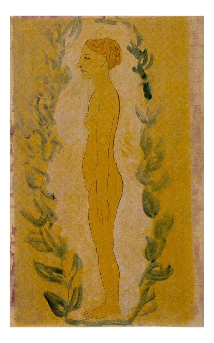 1906 Femme debout by Pablo Picasso, vintage artwork, 16x12"(A3) Poster